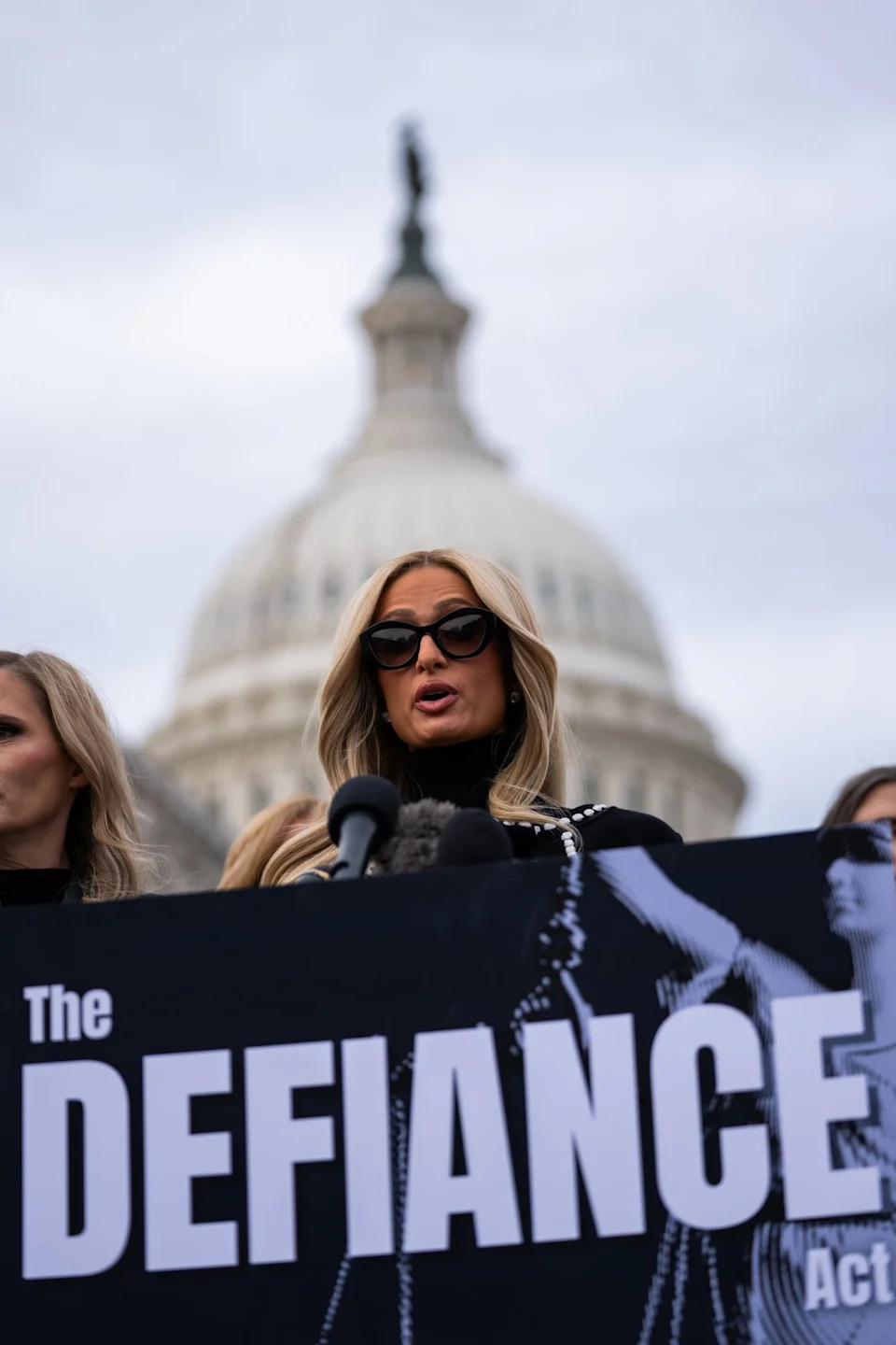 Hilton spoke of her own experience after an explicit tape of her was leaked: ‘People called it a scandal. It wasn’t. It was abuse’ (AP)