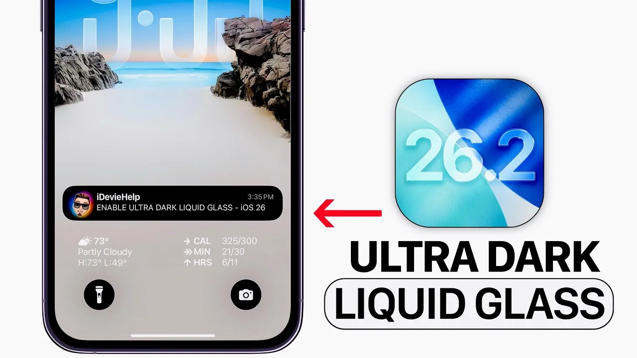 Step-by-step guide to enable ultra dark liquid glass on iOS 26.2