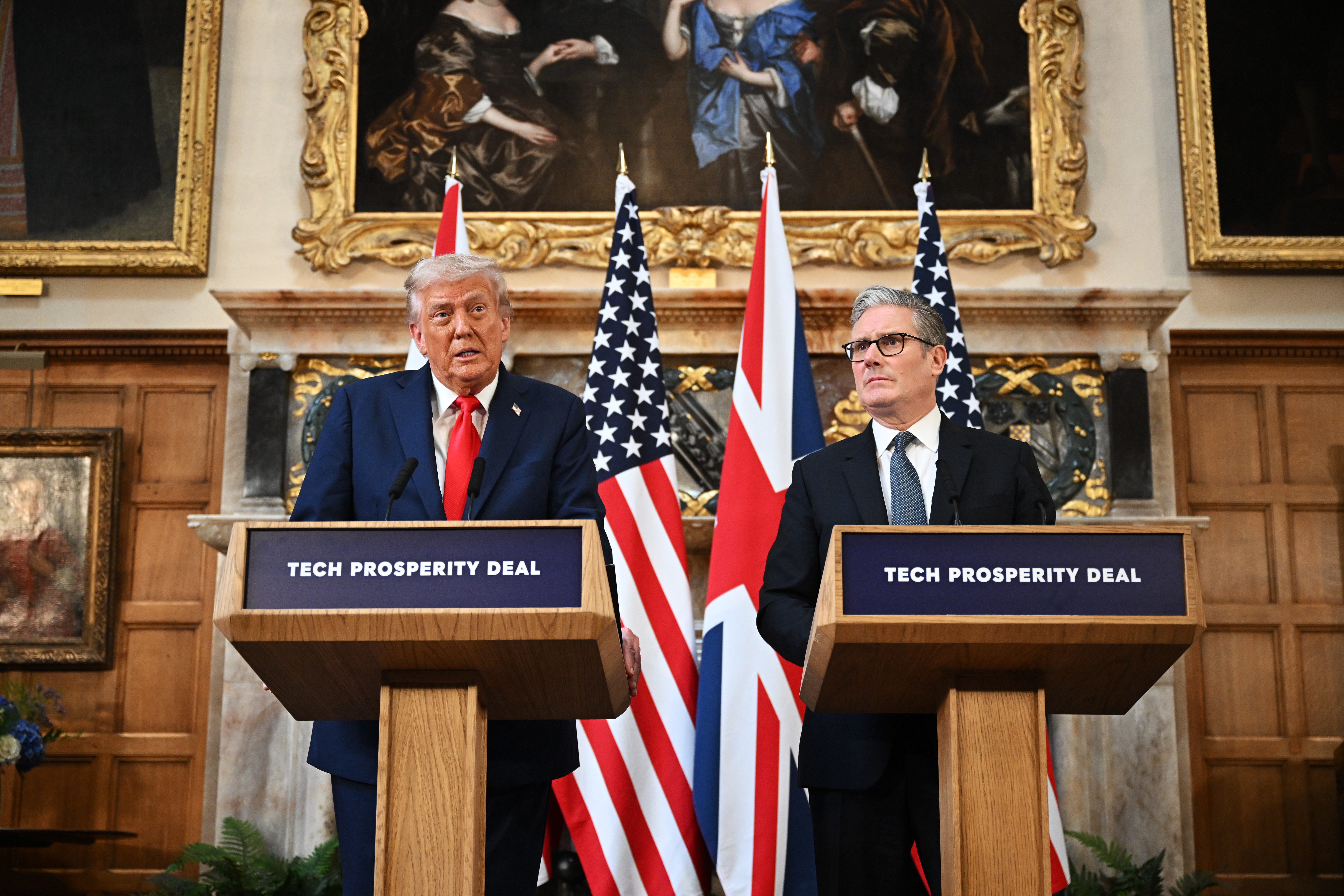 Prime Minister Sir Keir Starmer, right, said he would discuss the tariffs with Trump