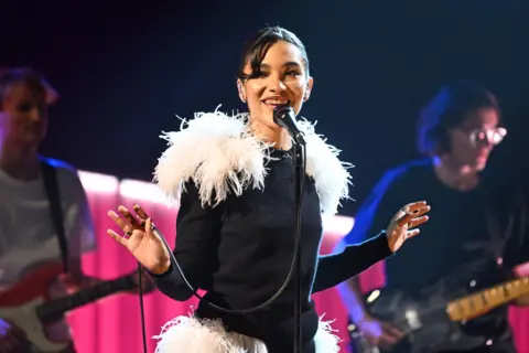 BBC / So Television / PA Media Olivia Dean performs on the Graham Norton Show