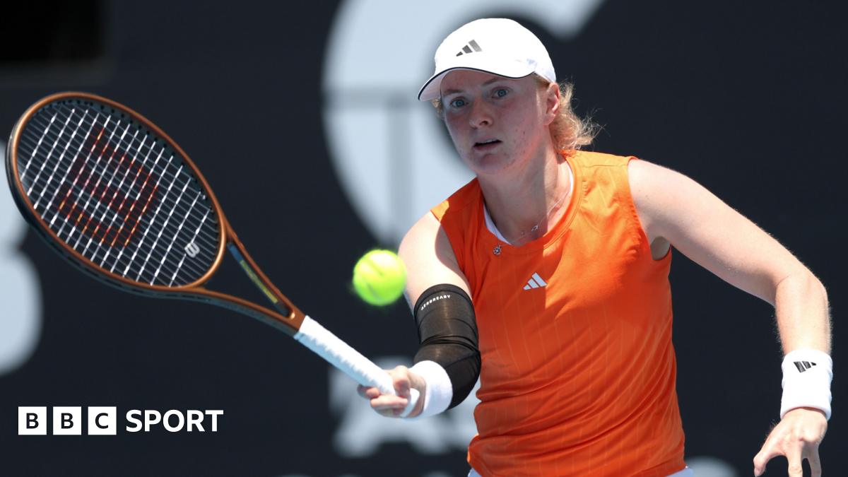 Francesca Jones hits a return