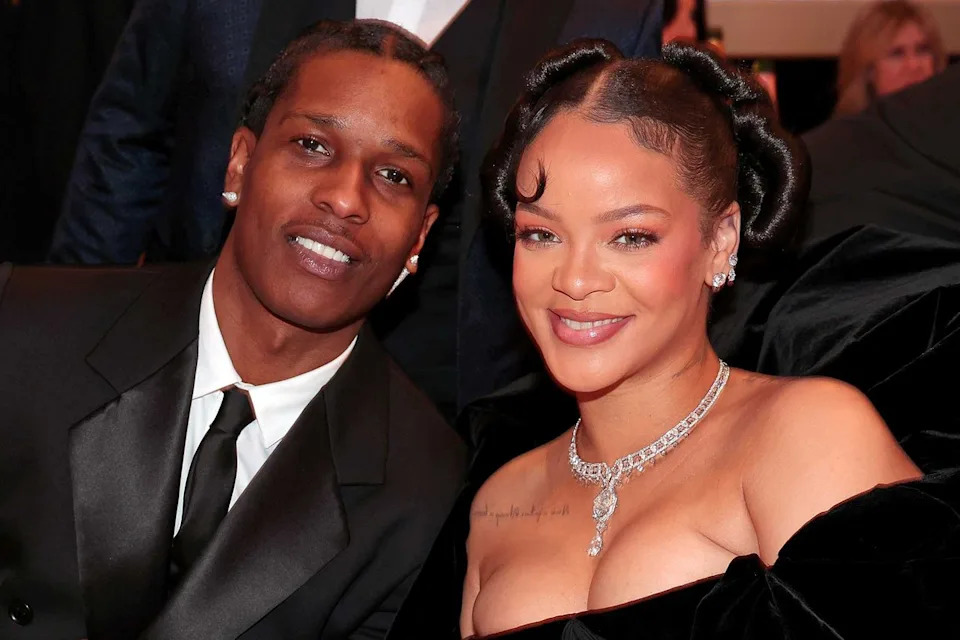 Christopher Polk/NBC via Getty A$AP Rocky and Rihanna at the 2023 Golden Globe Awards