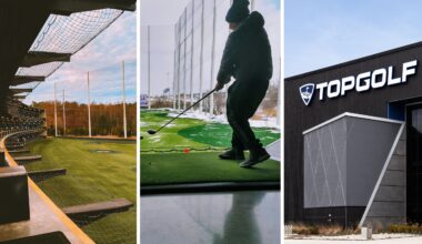 top golf nets (l) family shares top golf issue (c) topgolf entrance (r)