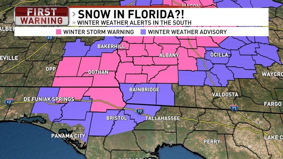Part of Florida are under a Winter Storm Warning and Winter Weather Advisory on January 18, 2026. (WSYX)