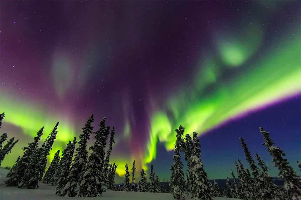 Gallo Images ROOTS Collection/Getty Aurora borealis display near Fairbanks