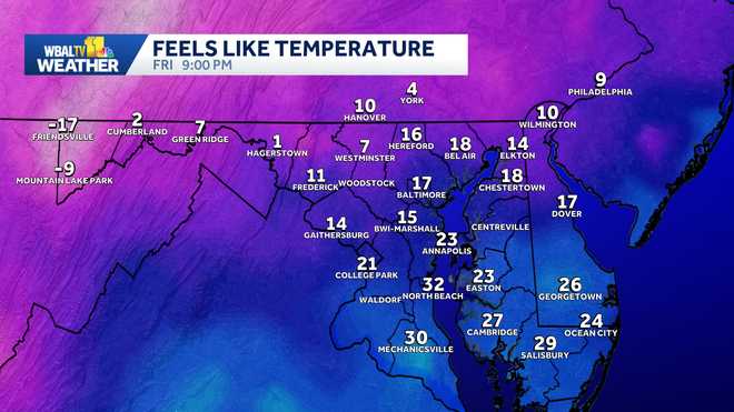 Maryland Feels Like Temperatures