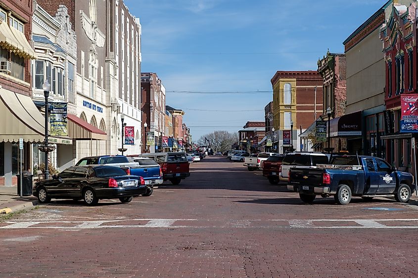 Street view in Fort Scott, Kansas.