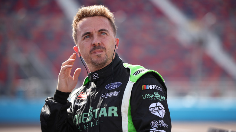 Frankie Muniz, driver of the #33 LoneStar Casino Ford, looks on during qualifying for the NASCAR Craftsman Truck Series Championship at Phoenix Raceway on October 31, 2025 in Avondale, Arizona.