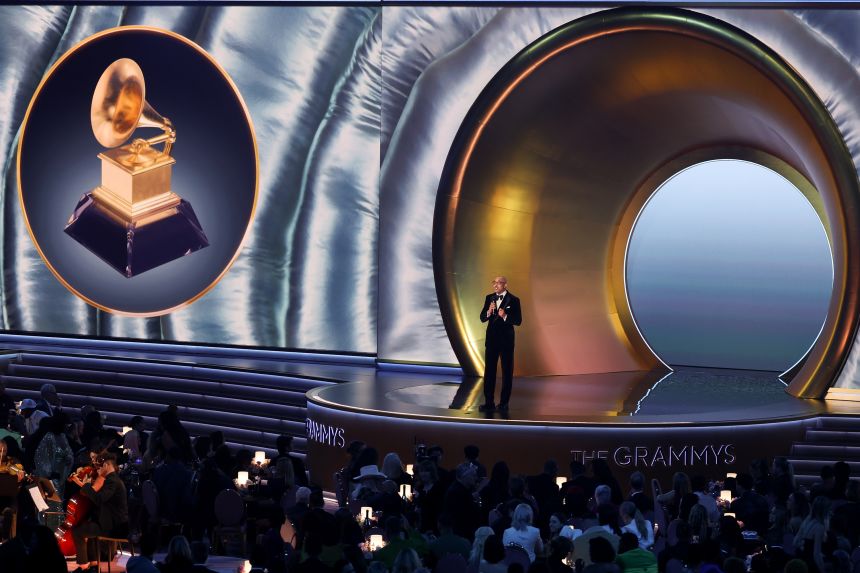 Harvey Mason Jr. speaks on stage at the 66th Annual Grammy Awards.