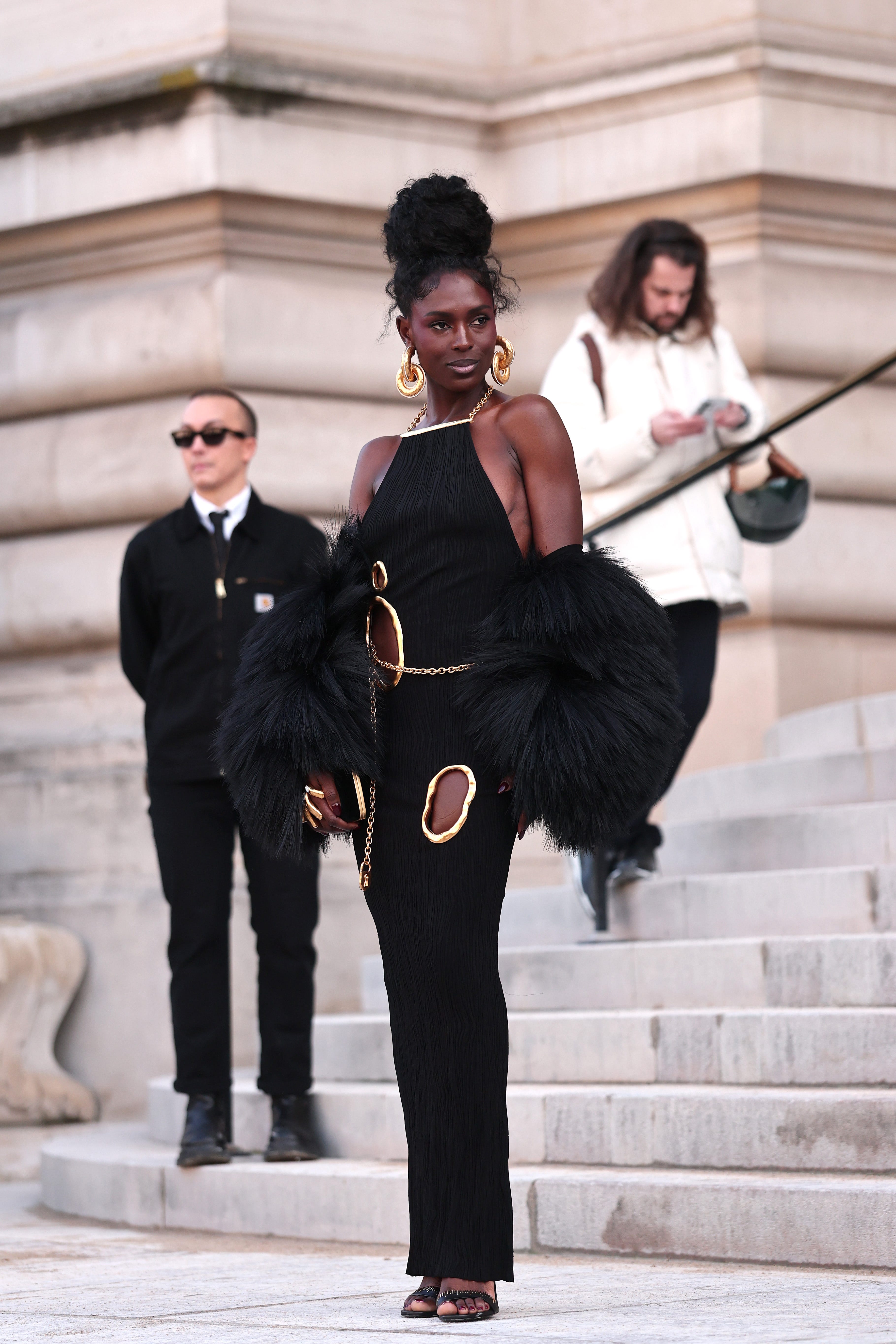 paris, france january 26: jodie turner smith attends the schiaparelli haute couture week spring/summer 2026 show as part of paris fashion week on january 26, 2026 in paris, france. (photo by jacopo raule/getty images)