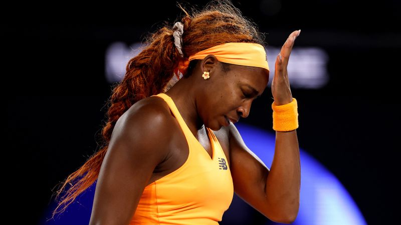 Coco Gauff smashes racket in frustration after 59-minute collapse in Australian Open quarterfinal