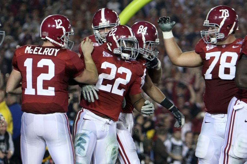 Heisman Trophy-winning running back Mark Ingram, center, was a big part of the 2009 Alabama team that won the national championship. Curt Cignetti was recruiting coordinator for the Tide at the time.