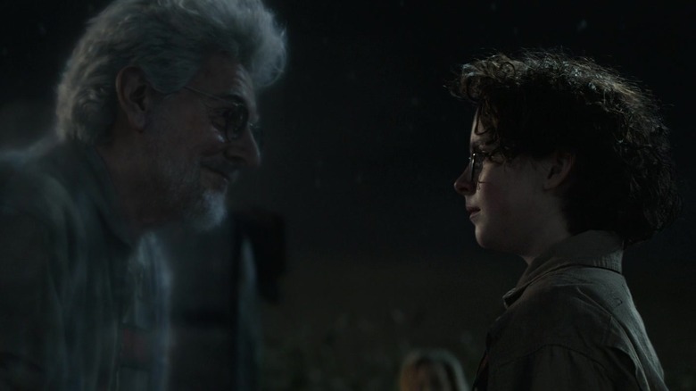 The ghost of Harold Ramis' Egon Spengler looks at Carrie Coon's Callie Spengler in Ghostbusters Afterlife.jpg