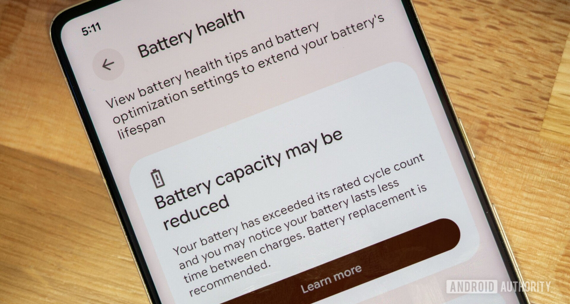 google android pixel 7 pro battery health reduced