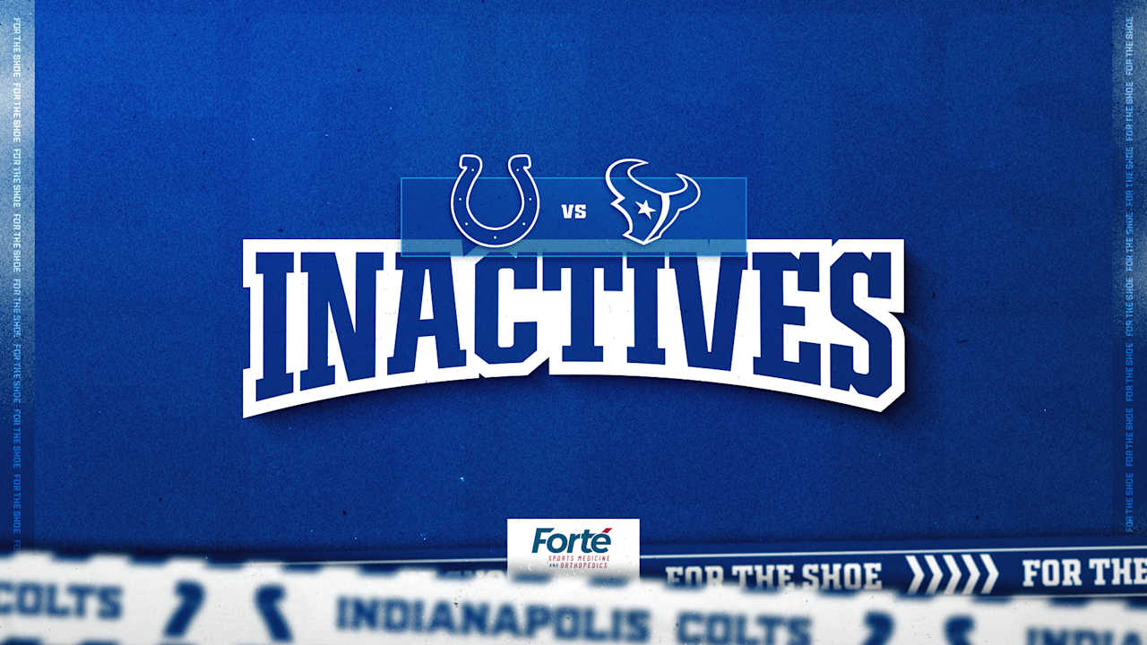 Colts announce 6 inactive players for Week 18 game at Houston Texans