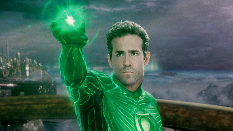 Green Lantern flashing his ring in 