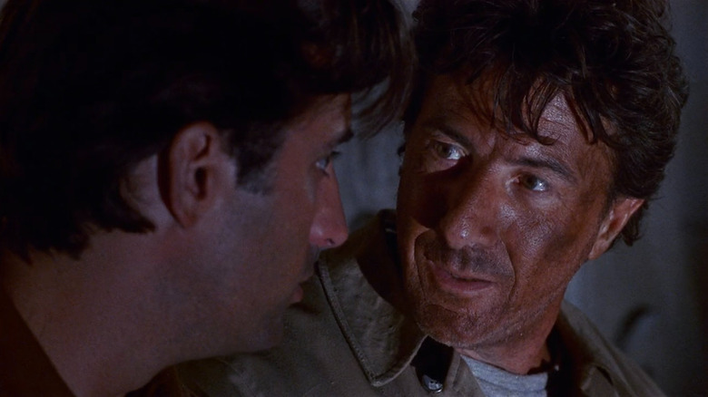 Bernie (Dustin Hoffman) looking at John (Andy Garcia) in Hero