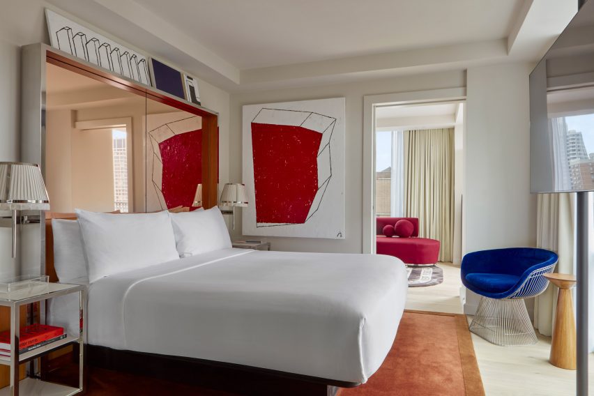 Bedroom area with statement art 