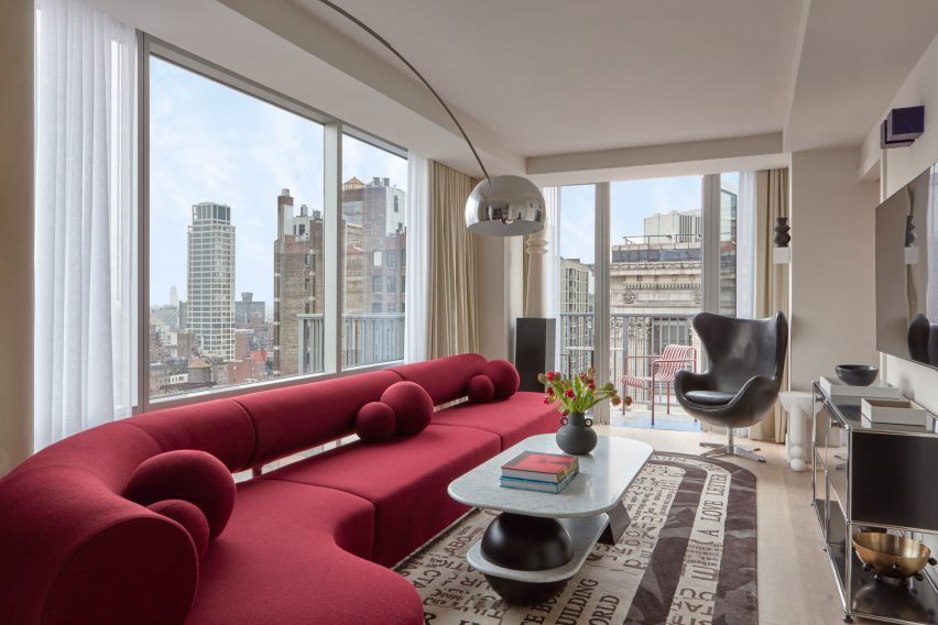 living area within a hotel suite 