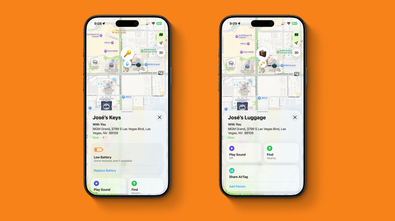 In iOS 26, AirTag's battery life only appear if it's about to die