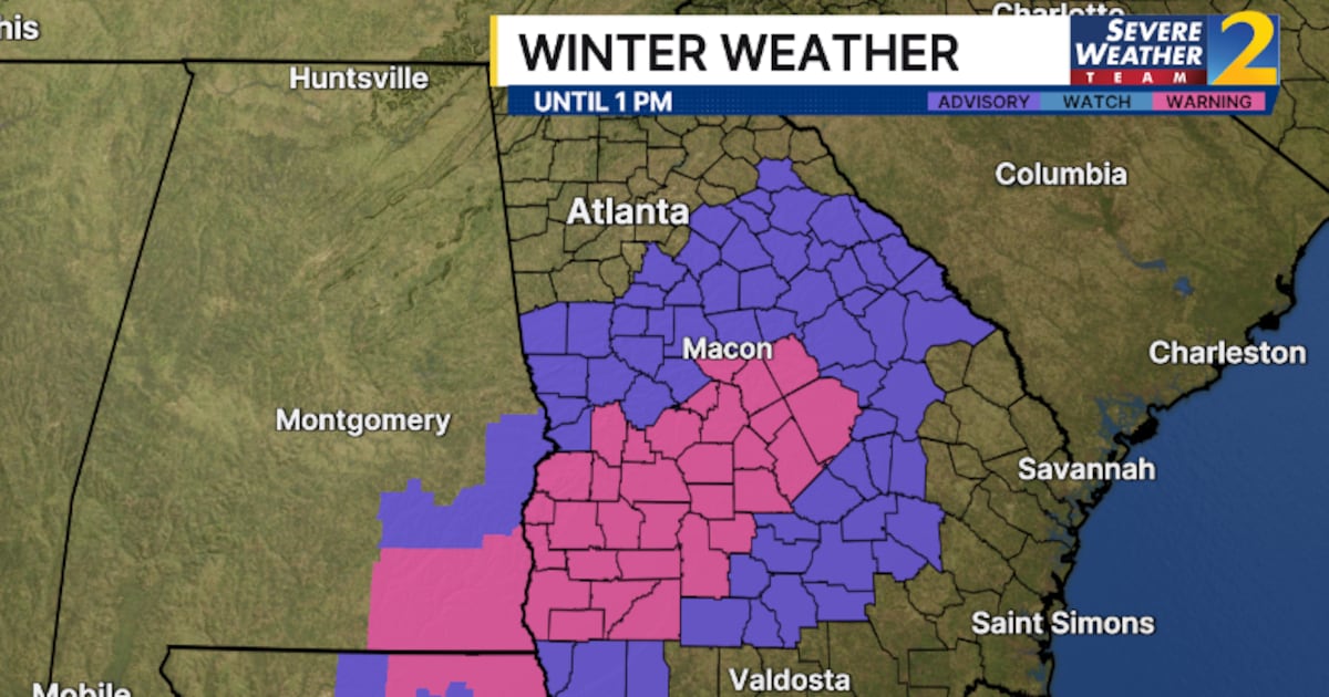 Winter Weather Advisory expanded to include several N. GA counties, parts of metro Atlanta – WSB-TV Channel 2