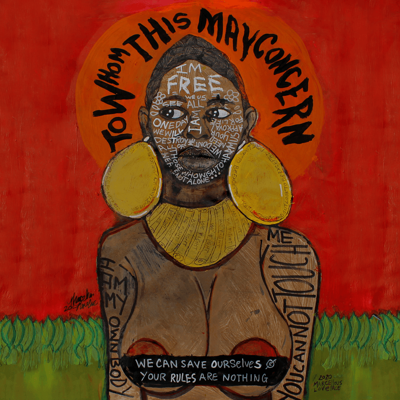 Image may contain Advertisement Poster Art Painting Adult Person Modern Art Face and Head