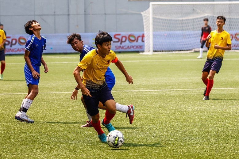 Students playing football