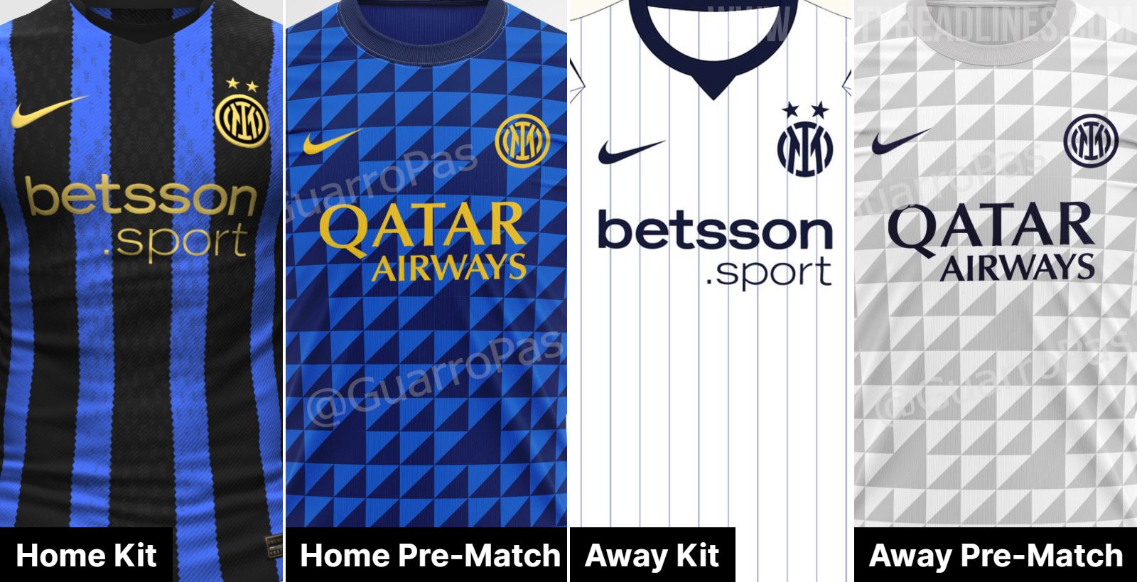LEAKED: Inter Milan 26-27 Home & Away Pre-Match Shirts Match Leaked Kits