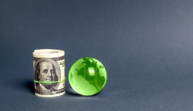 Roll of $100 bills next to a green world globe