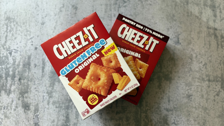 a box of Gluten-Free and regular Cheez-It Original