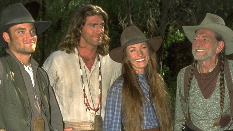 The cast of Dr. Quinn Medicine woman smiling
