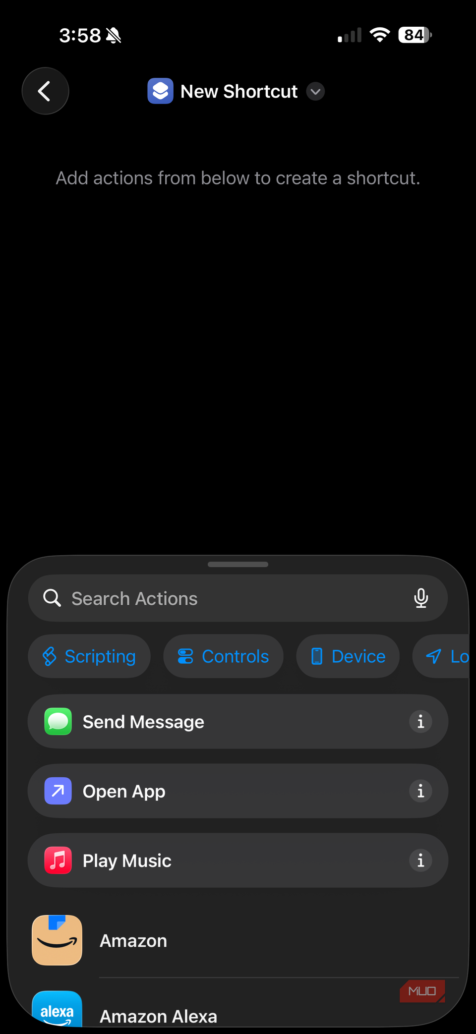 iphone creating new shortcut