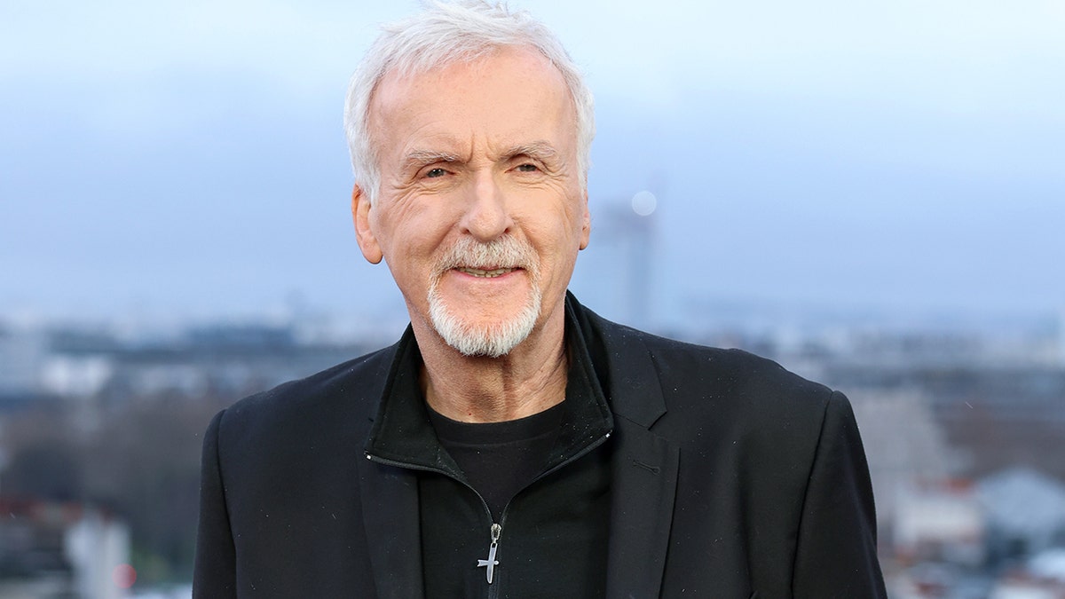 James Cameron at the "Avatar: Fire and Ash" photocall in Paris, France in December 2025.