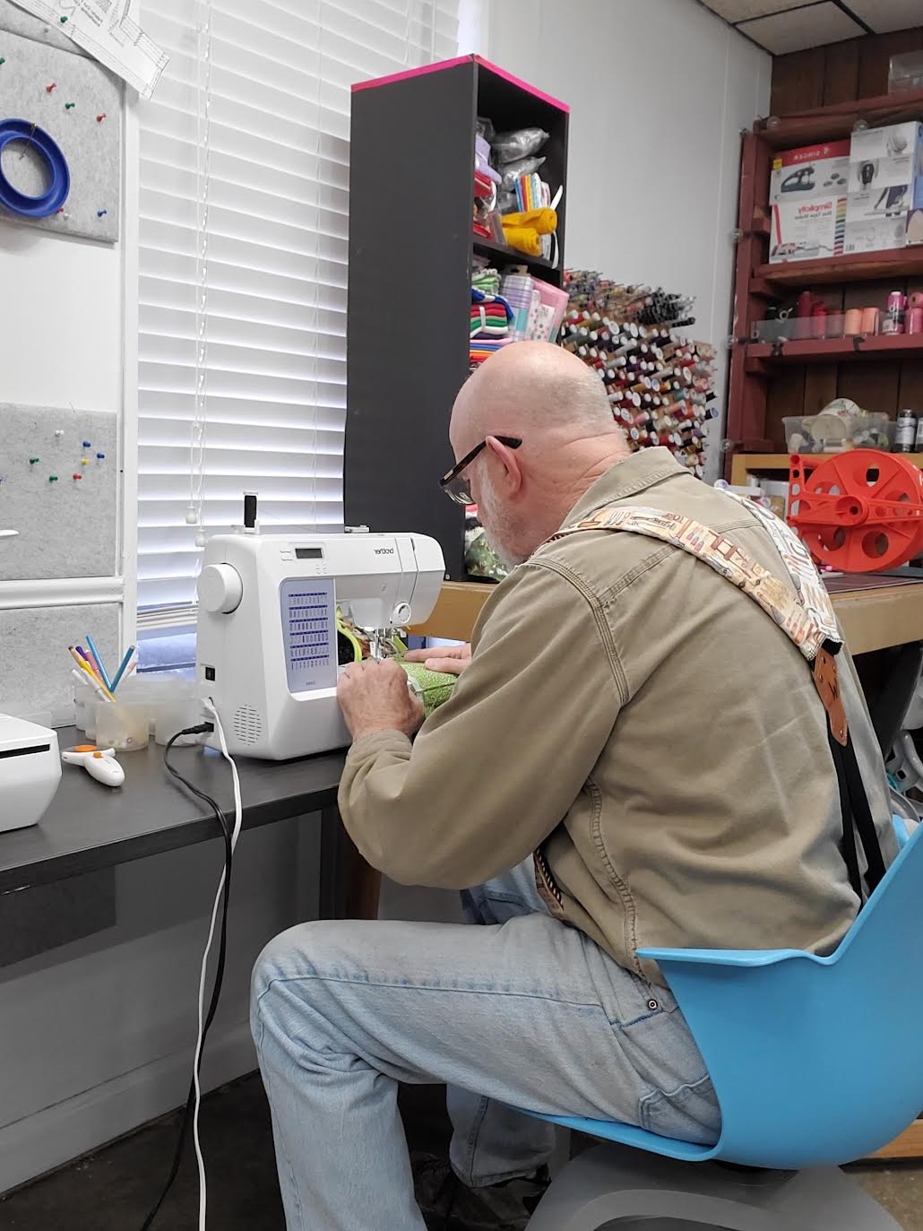 Greg Ryan at the machine.