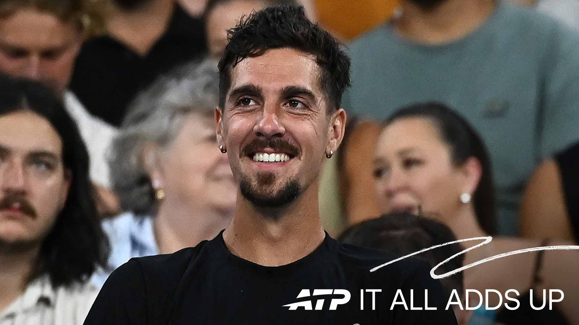 Thanasi Kokkinakis practises on Saturday at the Adelaide International.
