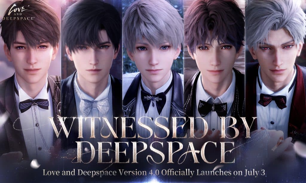 A promotional rendering of the characters in Love and Deepspace.