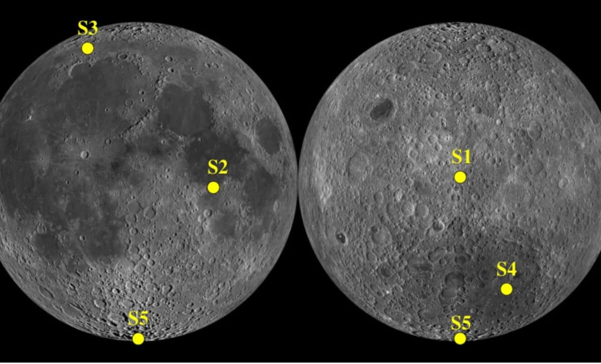Map Of Telescope Sites On The Moon. ©s. Zhao Et Al.