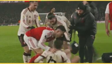 Gabriel Martinelli pushed Conor Bradley when the Liverpool defender was on the ground injured