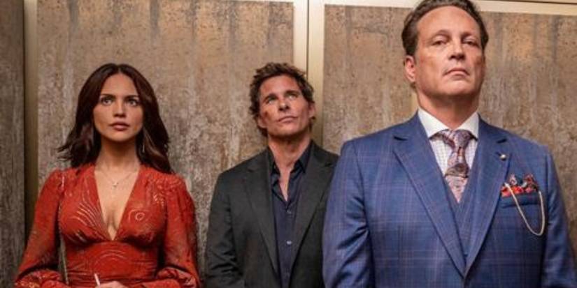 Vince Vaugh, James Marsden, and Eiza Gonzalez in 'Mike & Nick & Nick & Alice.'