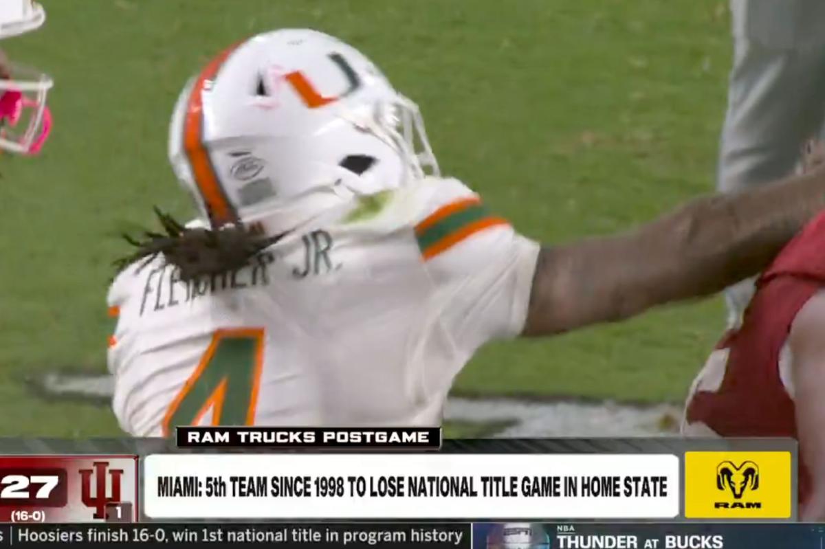 Miami's Mark Fletcher throws punch in heated post-CFP National Championship moment