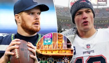 Super Bowl 2026 graphic goes viral over Sam Darnold, Drake Maye placement