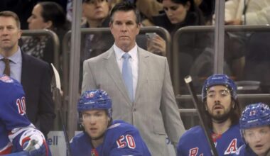 Mike Sullivan enforces a surprise switch up in Rangers practice drill