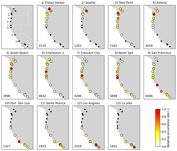 Assessing the spatial correlation of potential compound flooding in the United States