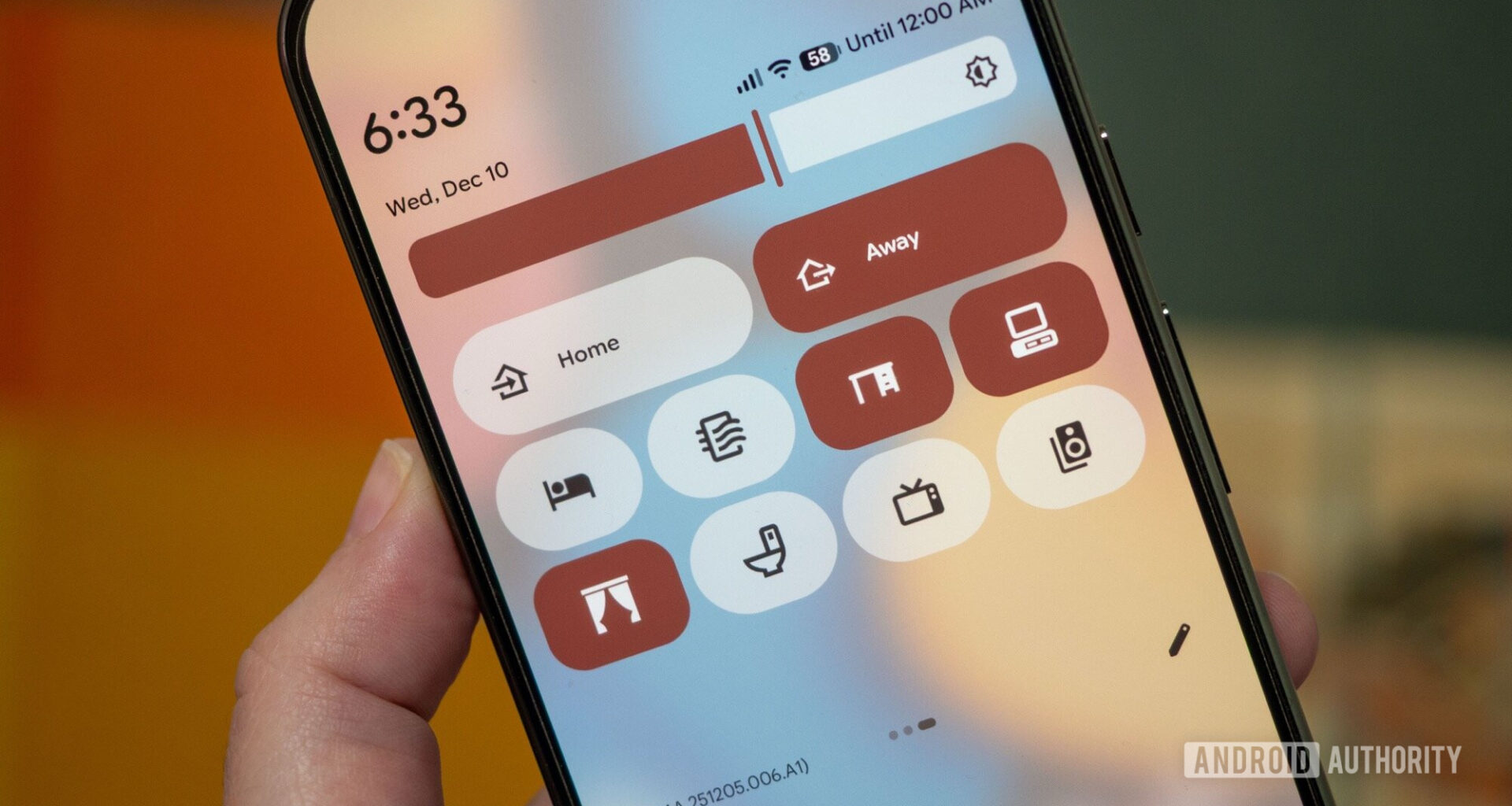 phone showing android 16 quick settings home assistant smart home control center toggles