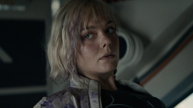 Thia with purple splotched on her in 