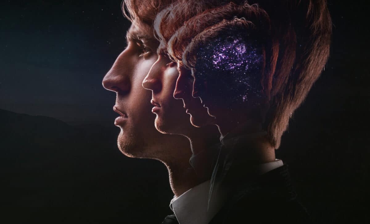 Profile Of A Young Man With Mental Activity Brain And Consciousness, With The Cosmos As A Brain