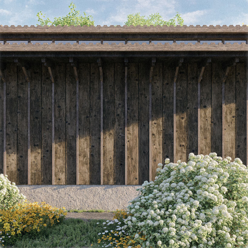 ring of concrete blocks shapes balkan cultural center proposal in rural US town