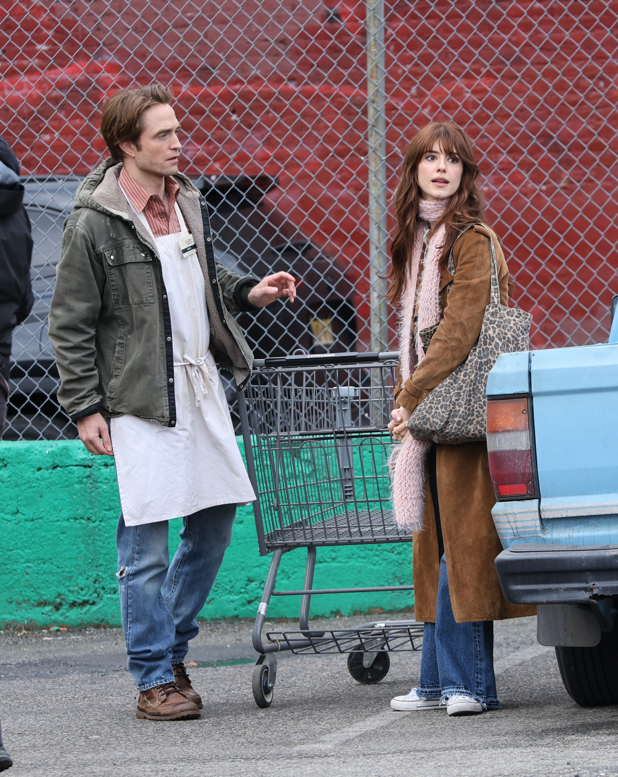 Robert Pattinson and Daisy Edgar Jones film "Here Comes the Flood" in Paterson, NJ.