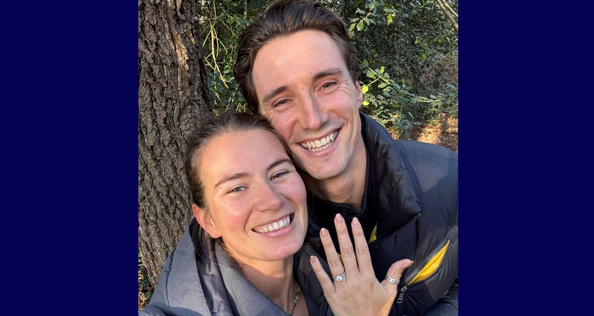 Joe Salisbury poses with his fiancee Natalie Haden-Scott.