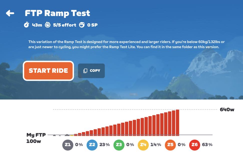 Zwift ramp test